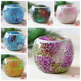 Crystal Glass Mosaic Candle Holder Wedding Candlestick Votive Candle Holders Valentines Day Home Wedding Decoration Candle Lanter DBC BH3530