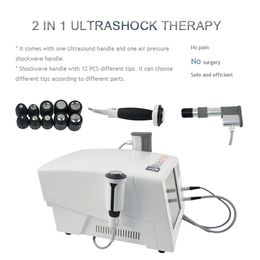 2 in 1 pneumatic ultrasound shockwave machine promote blood pain relief therapy ed treatment