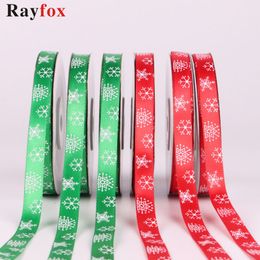 10 meters/Pack 3/8" (10mm) Christmas Ribbon Decoration Red/Green Ornaments Christmas Gift Decoration Xmas Party Decor Kids Gift