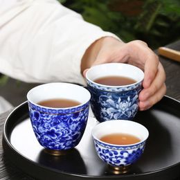 120ml Small Tea Bowl Blue and White Porcelain Tea Cup 50ml Ceramic Teacup Coffee Beer Wine Mug