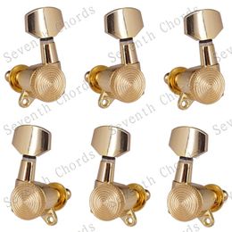 A set of 6pcs Gold Plated Locked Guitar Strings Tuning Pegs Tuners Machine Heads Tuning Buttons Accessories Parts