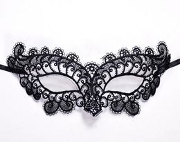 New masquerade black sexy lace mask retro fun lily of the valley side mask WY788