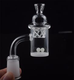 Wholesale price 4mm Opaque Bottom 10mm 14mm 18mm male quartz banger nail & Terp Pearl Ball & Spinning Carb Cap For Oil Rigs Glass Bongs