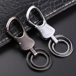 Tuning Car Universal Keychain Hang Double Ring Waist Hang Simple Woman Key Chain Car Key Chain Motorcycle Key Ring Keychains