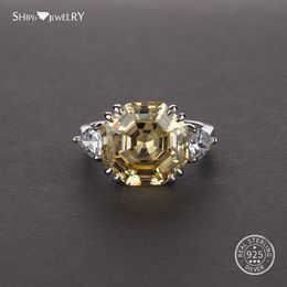 Wholesale-Promise Ring 100% 925 Sterling Silver 6.2ct Accher Cut Aquamarine Citrine Moissanite Engagement Wedding Rings for Women