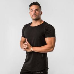 New Designer Panelled T-shirt Mens Fitness T-shirt Homme Gyms T Shirt Men Fitness Crossfit Summer Tees Tops With M-2XL207k