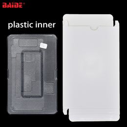 White Paper Box + EVA / Stiffer Clear Plastic LCD Touch Screen Packing Box for iPhone 7 G / iPhone 8 G 4.7 inch 100set/lot