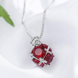 New Fashion Rhinestone Luck Ball Necklaces Red Black White Color Women Pendant Necklaces Girlfriend Gift