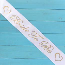 Satin Ribbon Bride To Be Sash Bridal Shower Wedding Decoration Bachelorette Party Girls Hen Night Party Kit DIY Decor Supplies