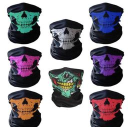 Unisex Cosplay Bicycle Ski Skull Half Face Mask Ghost Scarf Bandana Neck Warmer Party headband Magic Turban balaclava Wholesale Free Ship