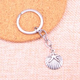 New Keychain 22*18mm starfish conch Pendants DIY Men Car Key Chain Ring Holder Keyring Souvenir Jewellery Gift