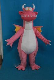 2019 High quality Pink Dragon Mascot Dinosaur Costume Fancy Birthday Party Dress Halloween Carnivals Costumes