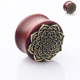 Organic Wood Flesh Tunnels Double Flared Ear Stretcher Saddle Plugs Gauge Piercing Jewellery For Men and Women