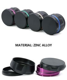 4 layers herb grinder special Colour zinc alloy tobacco grinder diamond shaped chamfer side concave smoke grinder