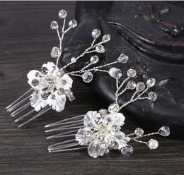 Gold and silver hand comb comb bridal hair comb rhinestone hair accessories headdress bridal jewelry