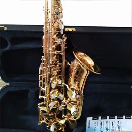 suzuki f Desconto Real Shot YAS 875 Nova Chegada Alto EB Tune Saxofone Bronze Instrumento Musical Gold Lacquer Sax com Casos Bocal