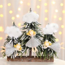 Christmas Crafts Hanging Decorations Angel Cloud Pendants Xmas Tree Ornaments Festival Kid's Room Decoration Holiday Party Supplies JK1910