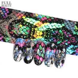 Full Beauty 16pcs Snake Design Nail Foils Holographic Starry Sky Foil Transfer Sticker 20*4cm Manicure Nail Art Decals CH937