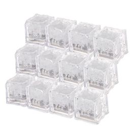 LED Ice Cube Fast Flash Slow Flash 7 Color Auto Changing Crystal Cube For Valentine Day Party Weddi12pcs/lotng