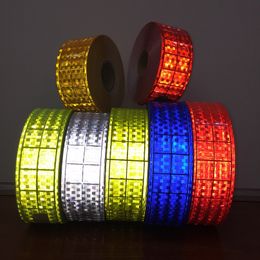 5CM*50M Traffic Signal Microprism Polyvinyl Chloride Reflective Strip Small Square Flashing PVC Warning Tape Accessories For Roadsafety Apparel