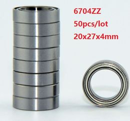 50pcs/lot 6704ZZ 6704 ZZ 6704Z Metal Cover Deep Groove Ball Bearing 20x27x4mm Thin Wall Roller Bearings 20*27*4mm