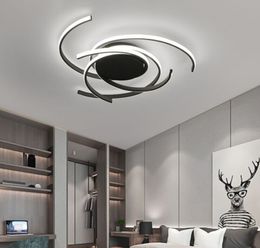 Yaratıcı Modern LED Tavan Işıklar Salon Yatak Odası Çalışması Balkon İç Aydınlatma Siyah / Beyaz Alüminyum Tavan Lamba Armatür Aydınlatma