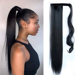 Soft Straight Human Hair Ponytails Clip In On Hair Extensions Pony tail 22inch 140g Real Remy Straight Hair Pieces More 4 Colors Optional