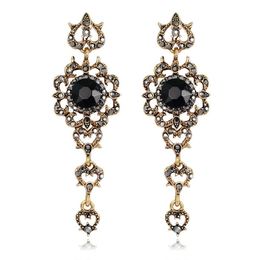 Bohemian Retro Earrings With Crystals Rhinestones Long Drop Earring For Women Bridal Jewellery Party Birthday Gift For Women