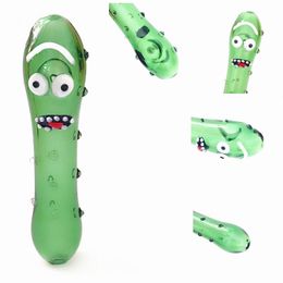 Funny Pickle Glass Smoking Pipes Heady Tobacco Hand Pipe Pyrex Colourful Spoon Smoking Accessories Cute Cucumber