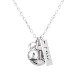 Pretty Dumbbell Necklace Barbell Gym Sport Fitness Weight Necklaces Beautifully Jewellery Sports Belief Power Charm Necklace