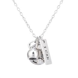 Pretty Dumbbell Necklace Barbell Gym Sport Fitness Weight Necklaces Beautifully Jewelry Sports Belief Power Charm Necklace