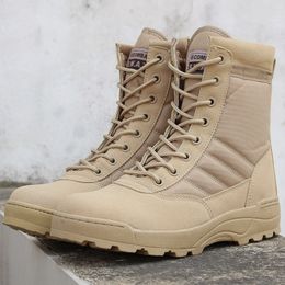 Men Desert Tactical Military Boots Mens Work Safty Shoes Army Boot Zapatos Ankle Lace-up Combat Boots Size 46