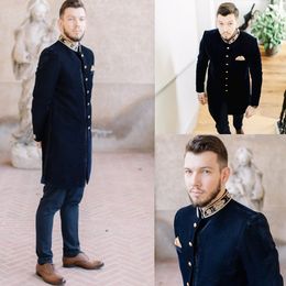 Handsome Mens Designer Jackets Coat Slim Fit 1 Pieces Embroidery Lapel Groom Wedding Wear High Quality Men Blazer