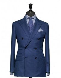 Cheap And Fine Double-Breasted Groomsmen Peak Lapel Groom Tuxedos Men Suits Wedding/Prom/Dinner Best Man Blazer(Jacket+Pants+Tie) A585