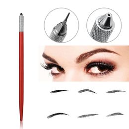 Makeup Eyebrow Pen Thin for Round Needles Tattoo Manual Microblading Needles Cosmetic Embroidery Blade PermanentTattooing Supplies