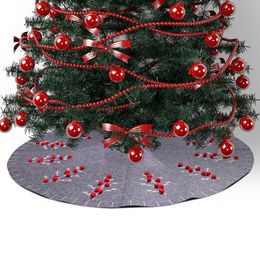 Christmas Tree Ornament Tree Skirt Non Woven Grey Christmas Tree Skirt Xmas Decoration Round Carpet Floor Rug Party Supplies DBC VT0792