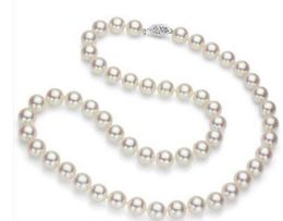 japanese akoya necklace UK - Japanese Akoya Cultured Pearl 7mm,14k 20 white Gold Necklace 20" Top Grading