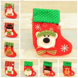 Candy Gift Bag Xmas Christmas Stockings Sequins Santa Claus Home Party Supplies Christmas Tree Decoration Ornament Xmas Socks Toys AZYQ6089