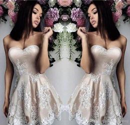 2019 Cheap Arabic Short Homecoming Dress A Line Sweetheart Juniors Sweet 15 Graduation Cocktail Party Dress Plus Size Custom Made