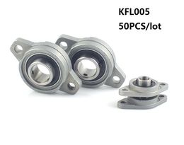50pcs/lot KFL005 FL005 25mm zinc alloy bearing units pillow block bearings flange block bearing for CNC router parts