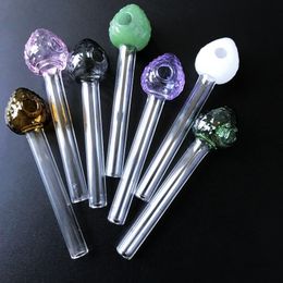 2023New Strawberry Style Glass Hand Pipes Skull Oil Burner 4Inch Multi-color Smoking Bong Oil Dab Rigs Tobacco Herb Pipe