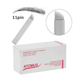 100pcs Microblading Needles 11pins 9 12 14 21PIN Agujas Microblading Laminas Para Tebori Embroidery Pen Use For Pernement Makeup Eyebrow