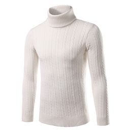 Solid Sweaters Men Turtle Neck Pullover Tops Winter New Japanese Style Long Sleeve Knitted Sweaters New