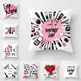 couple pillow covers NZ - Make up Letter Print Pillowcase Couple Lover LOVE YOU Print Pillow Cover 45*45cm Valentines Day Pillowcase