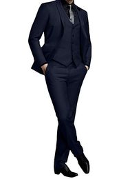 Fashionable Two Buttons Groomsmen Notch Lapel Groom Tuxedos Men Suits Wedding/Prom/Dinner Best Man Blazer(Jacket+Pants+Tie+Vest) 800
