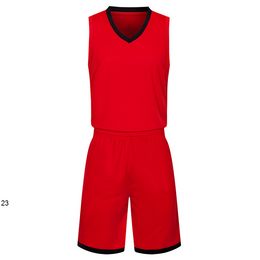 2019 New Blank Basketball jerseys printed logo Mens size S-XXL cheap price fast shipping good quality Red Black RB011AA1n2