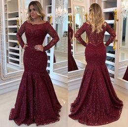 Modest Bury Mermaid Beaded Evening Dresses Bateau Neck Long Sleeves Formal Dress Floor Length Plus Size Sequined Prom Gowns 415