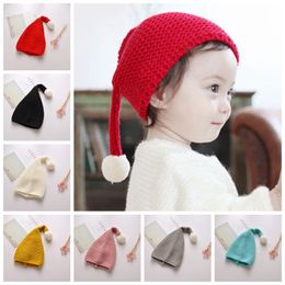 Kids Thicken Warm Winter Hat Boys Girls Baby Soft Stretch Cable Knitted Hat Pom Poms Beanies Hats Children Wool Skullies Caps DBC DH2606