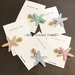 S897 Hot Fashion Jewelry Cute Starfish Hair Clip Barrette Women Girls Hairpin Dukbill Toothed Barrettes