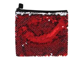 5pcs Coin Purses Sublimation blank sequins Short Lipstick Storage Bag hot transfer printing